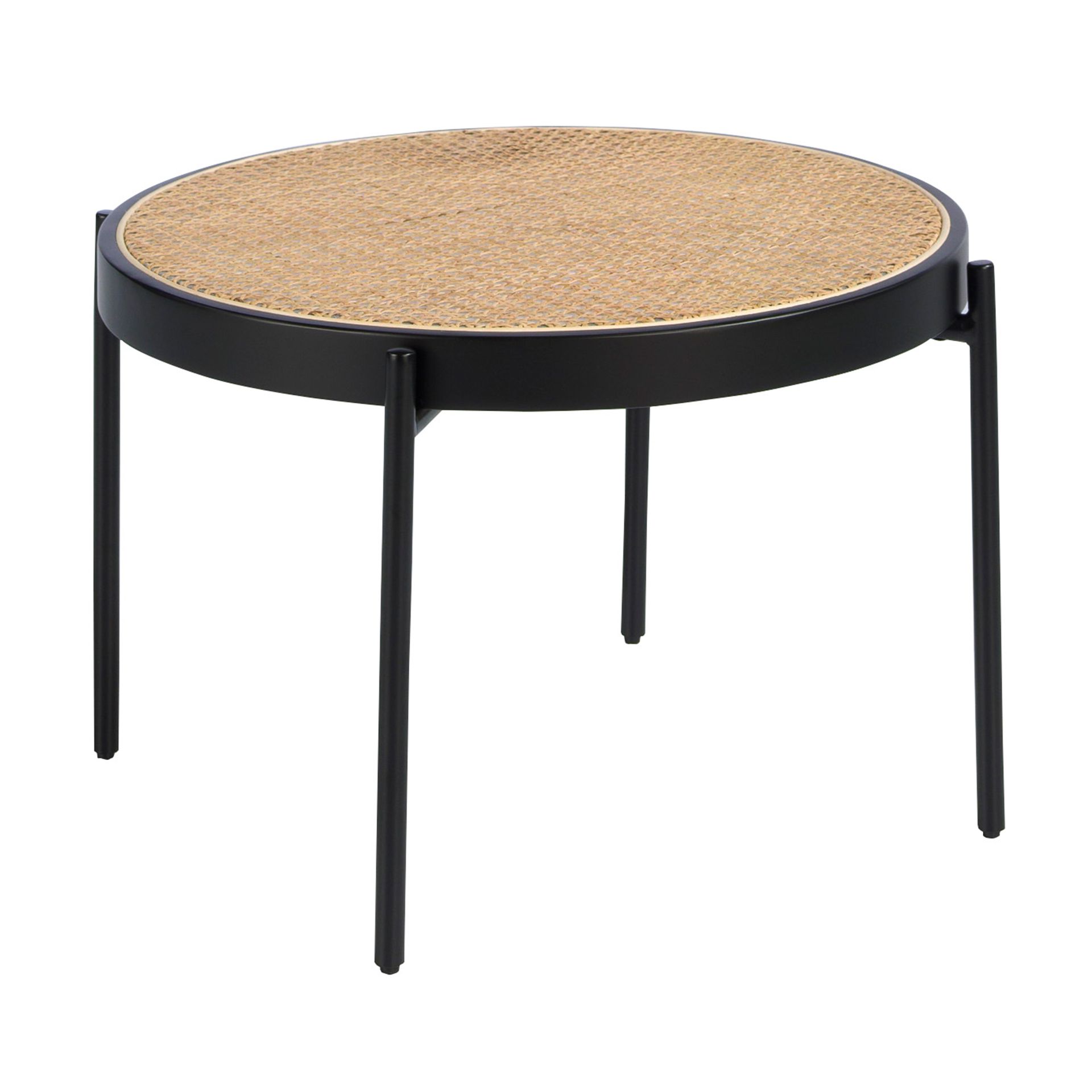 2111 Couchtisch Rattan Edelstahl Braun
